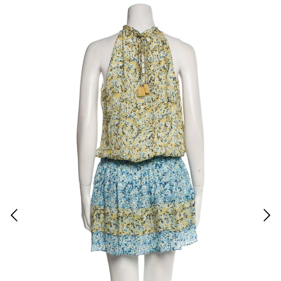 RAMY BROOK • Women’s Silk Yellow Blue Floral Mini Dress Small NWOT - Picture 3 of 11